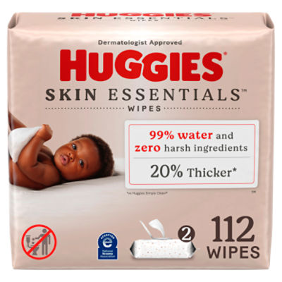 Huggies Skin Essentials Hypoallergenic Baby Wipes, 112 Each
