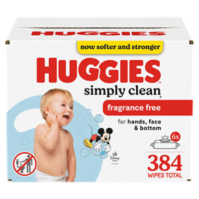 Huggies Simply Clean Fragrance Free Wipes, 384 Count