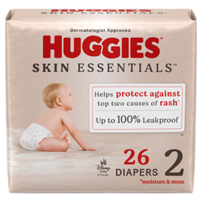 Huggies Skin Essentials Disney Baby Diapers, Size 2, 12-18 lb, 26 count, 26 Each