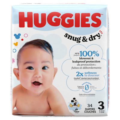 Huggies Snug & Dry Diapers, Size 3, 16-28 lb, 34 Count Image 12 of 12