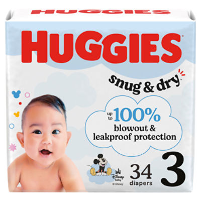 Huggies Snug & Dry Diapers, Size 3, 16-28 lb, 34 count