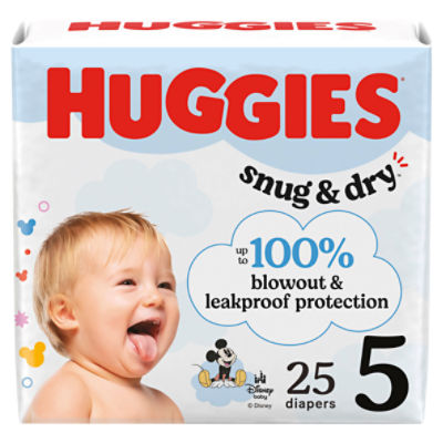 Huggies Snug & Dry Diapers, Size 5, Over 27 lb, 25 count