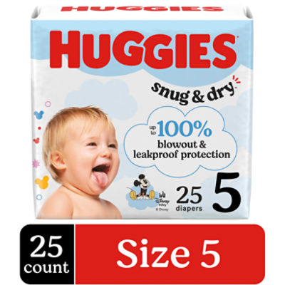 Huggies Snug & Dry Diapers, Size 5, Over 27 lb, 25 Count