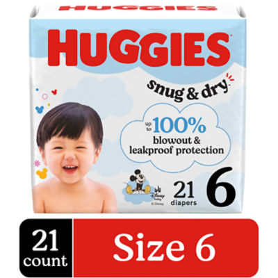 Huggies Snug & Dry Diapers, Size 6, Over 35 lb, 21 Count, 21 Each