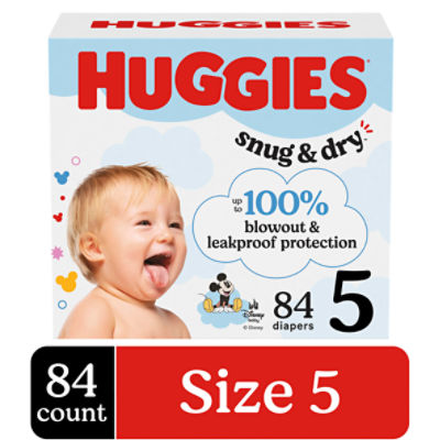Huggies Snug & Dry Diapers, Size 5, Over 27 lb, 84 Count