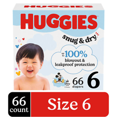 Huggies Snug & Dry Diapers, Size 6, Over 35 lb, 66 Count, 66 Each