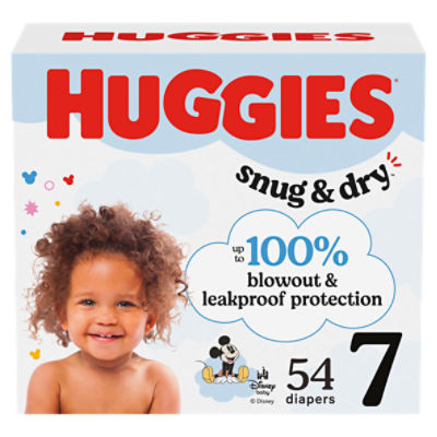 Huggies Snug & Dry Diapers, Size 7, Over 41 lb, 54 count