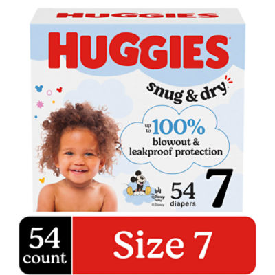 Huggies Snug & Dry Diapers, Size 7, Over 41 lb, 54 Count