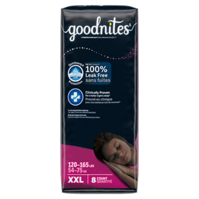 Goodnites Girls Nighttime Underwear, Sizes 18-20, XXL, 120-165 lbs, 8 Count Image 11 of 11