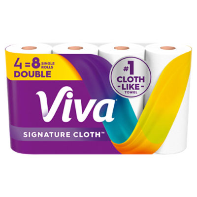 Viva Signature Cloth Paper Towels, 1-ply each towel, 86 Paper Towels per Roll, 4 count