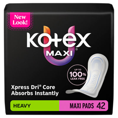 Kotex Maxi Pads Heavy Absorbency, 42 Count
