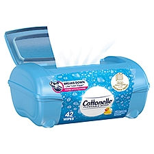 Cottonelle Cleansing Water & Cleaning Ripples Flushable, Wipes, 42 Each