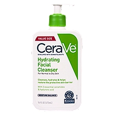 CeraVe Hydrating for Normal to Dry Skin, Facial Cleanser , 16 Fluid ounce