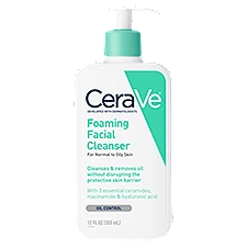 CeraVe Foaming Facial Cleanser, 12 fl oz, 12 Ounce