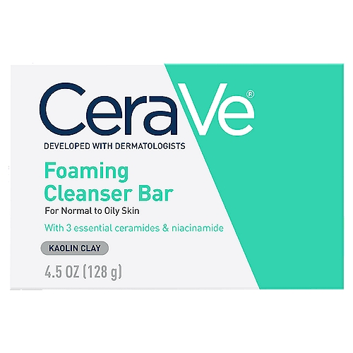 CeraVe Foaming Cleansing Bar, Kaolin Clay - 4.5 oz