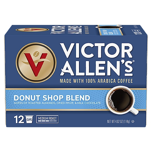 Victor Allen's Coffee Donut Shop Blend Medium Roast Coffee, 12 count, 4.02 oz