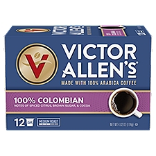 Victor Allen's Coffee 100% Colombian Medium Roast Coffee, 12 count, 4.02 oz, 4.02 Ounce