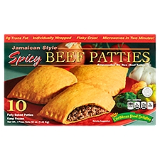 Caribbean Food Delights Jamaican Style Spicy Beef Turnover Patties, 10 count, 50 oz, 45 Ounce