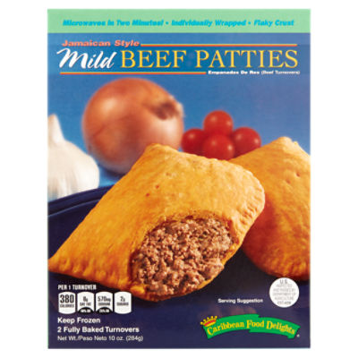 Caribbean Food Delights-Jamaican Style Spicy Beef Patties-10 oz., 2 - 5 oz.  Individually Wrapped Frozen Patties