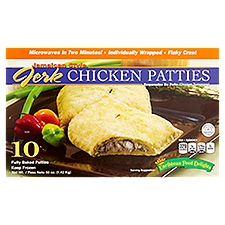 Caribbean Food Delights Jamaican Style Jerk Chicken Turnovers Patties, 10 count, 50 oz