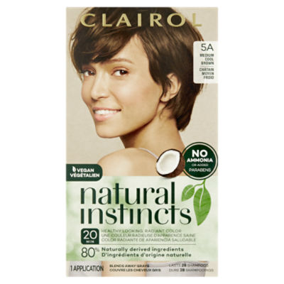Clairol Natural Instincts 5A Medium Cool Brown Permanent Haircolor, 1 application