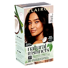 Clairol Natural Instincts 3 Brown Black Permanent Haircolor, 1 application