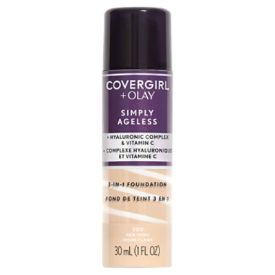 Covergirl + Olay Simply Ageless 200 Fair Ivory 3-in-1 Foundation, 1 fl oz