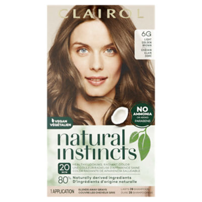 Clairol Natural Instincts 6G Light Golden Brown Permanent Haircolor, 1 application