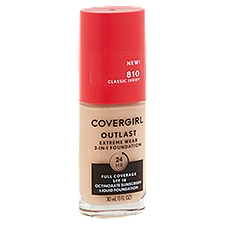 Covergirl Outlast 810 Classic Ivory Extreme Wear 3-in-1 Liquid Foundation, SPF 18, 1 fl oz