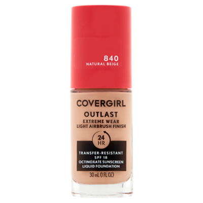 Covergirl Outlast 840 Natural Beige Sunscreen Liquid Foundation, SPF 18, 1 fl oz