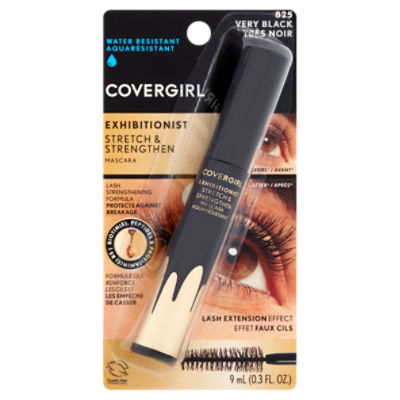 Covergirl Exhibitionist 825 Very Black Water Resistant Stretch & Strengthen Mascara, 0.3 fl oz