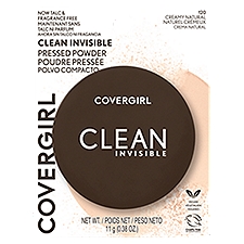 Covergirl Clean Invisible Pressed Powder, Lightweight, Breathable, Vegan Formula, Creamy Natural 120