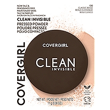 Covergirl Clean Invisible Pressed Powder, Lightweight, Breathable, Vegan Formula, Classic Beige 130,