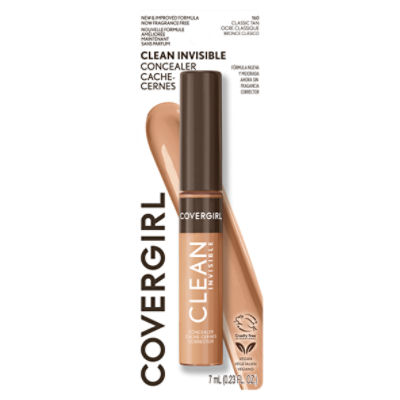 Covergirl Clean Invisible Concealer, Lightweight, Hydrating, Vegan Formula, Classic Tan 160, 0.23oz