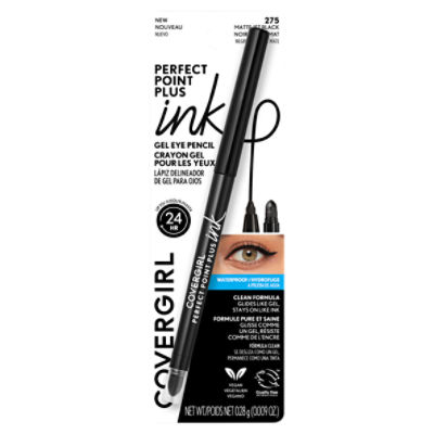 Covergirl Perfect Point Plus Ink Gel Eye Pencil, Pigmented, Long-Wearing, Vegan Formula, Matte Jet B