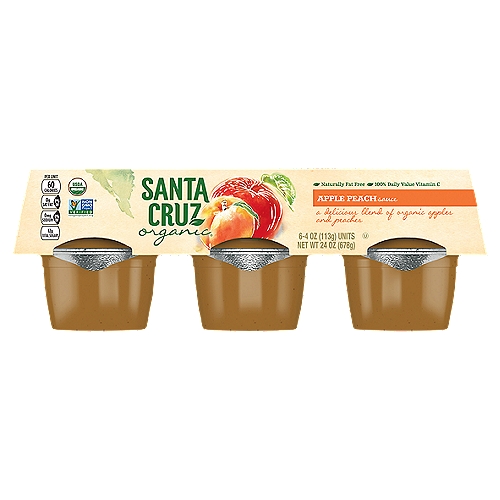 Santa Cruz Organic Apple Peach Sauce, 4 oz, 6 count