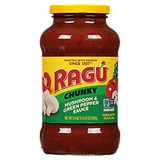 Ragú Mushroom & Green Pepper, Sauce, 24 Ounce