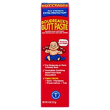 Boudreaux's Butt Paste Max Strength Extra Protection Diaper Rash Ointment, 4 oz