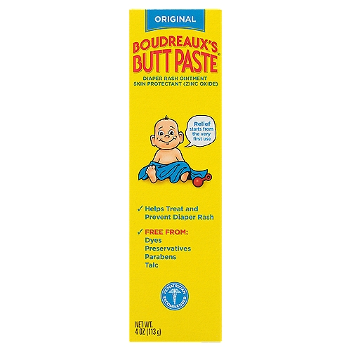 BOUDREAUX'S Butt Paste Original Diaper Rash Ointment, 4 oz