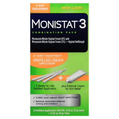 Monistat 3-Day Treatment Prefilled Cream Applicator Combination Pack