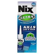 Nix Ultra 2-in-1 Lice Elimination System Solution with Lice Removal Comb, 3.4 fl oz