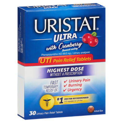URISTAT Ultra UTI Pain Relief Tablets with Cranberry Flavored Coating