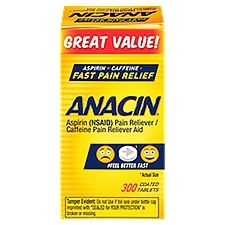 Anacin Fast Pain Relief, Coated Tablets, 300 Each