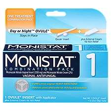 Monistat Maximum Strength 1-Day Treatment Ovule Vaginal Antifungal Combination Pack, 0.32 oz