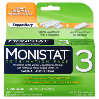 Monistat 3-Day Treatment Vaginal Antifungal Combination Pack, 3 Each