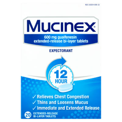 Mucinex Expectorant Extended-Release Bi-Layer Tablets, 600 mg, 20 count