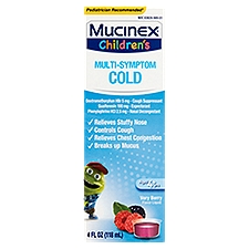 Mucinex Children's Multi-Symptom Cold Very Berry Flavor Ages 4+ yrs, Liquid, 4 Fluid ounce