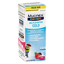Mucinex Liquid, Children's Multi-Symptom Cold Very Berry Flavor Ages 4+ yrs, 6.8 Ounce