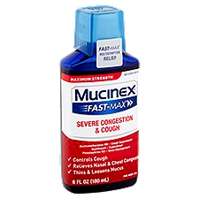 Mucinex Fast-Max Maximum Strength Severe Congestion & Cough For Ages 12+, Liquid, 6 Fluid ounce