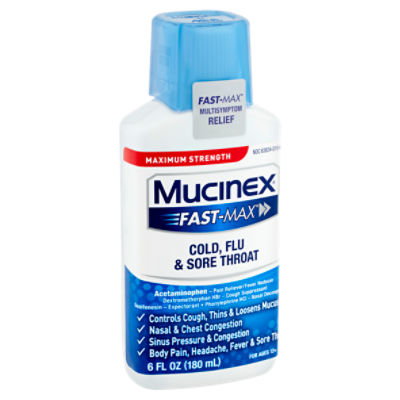 Mucinex Fast-Max Maximum Strength Cold, Flu, Sore Throat